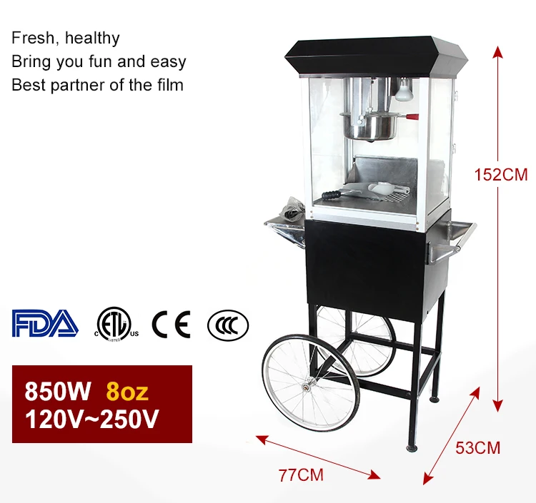 Tall Black Nostalgia Popcorn Machine 8 Oz Popcorn Maker And Cart Floor Standing Popcorn Machine On Wheels For Sale Buy Tall Black Nostalgia Popcorn Machine 8 Oz Popcorn Maker And Cart Floor Standing
