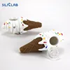 Siliclab creative ice cream with glass little pipe bowl silicone water pipe smoking
