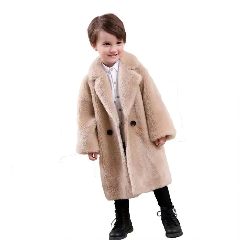 

Wholesale Children Winter Shearling Jacket Warm Sheep Fur Coat For Kids