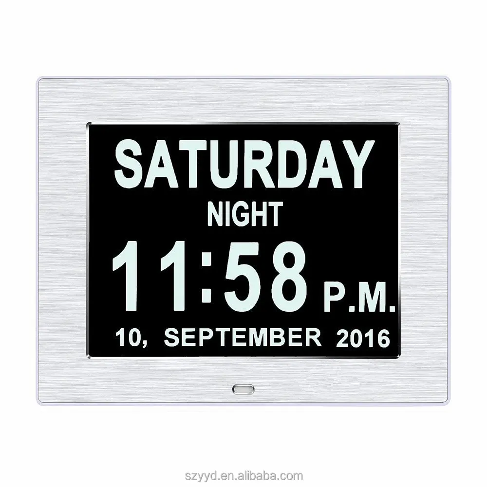 

Memory Loss Digital Calendar Day Clock with Non-Abbreviated Day date Month.