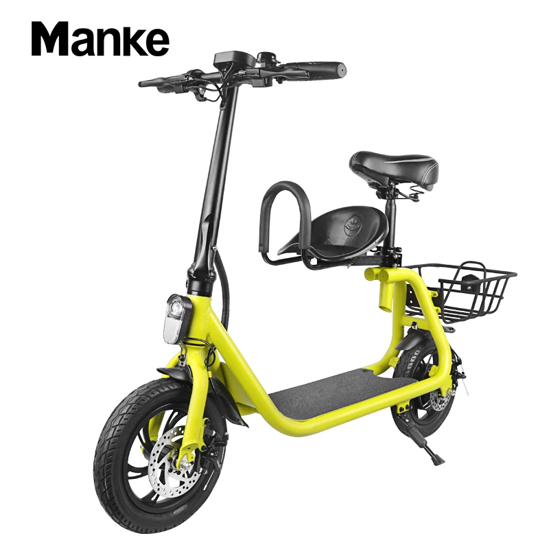 

Factory 12inch Electric Bike Parent-child Electric Scooter with Two Seats and Basket