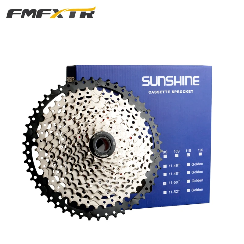 

11 Speed 11-46/52T BLACK High-Strength Lightweight Bicycle Freewheel Cassette Bicycle Parts Wide Ratio MTB Cassette, Black-red