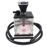 

High quality sisha huka square nargile electric Shisha bucks small led hookah light