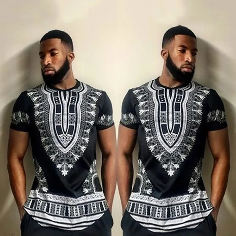 

african print fabric clothes mens new styles custom t shirts printed o neck t-shirt short sleeve African t shirt men dashiki