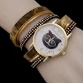 2016 New Owl Design Charm Bracelet For Girl PU Leather Wrap Band Women Quartz Hand Watch