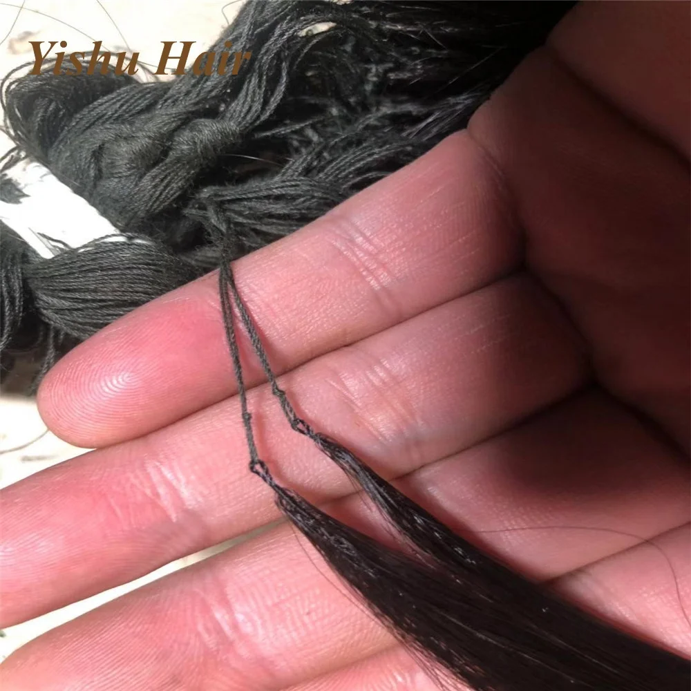 

Virgin Remy Iidian/Chinese Hair 100% Pure Hand Knitting Wholesale Price Invisible human Feather Line in Natural Hair Extensions