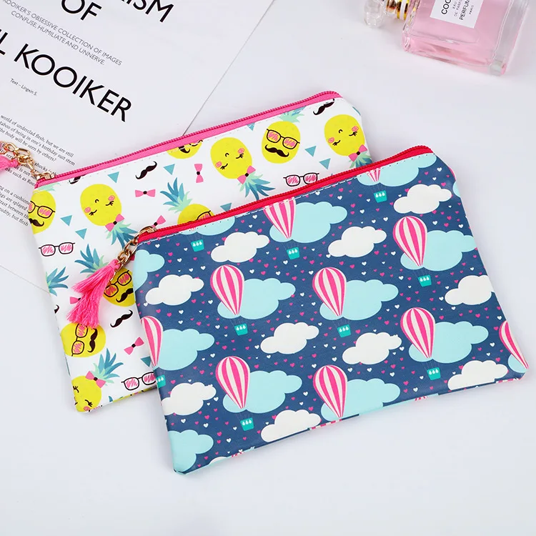 

PU cartoon student stationery bag waterproof customized cosmetic bag, Customized colors