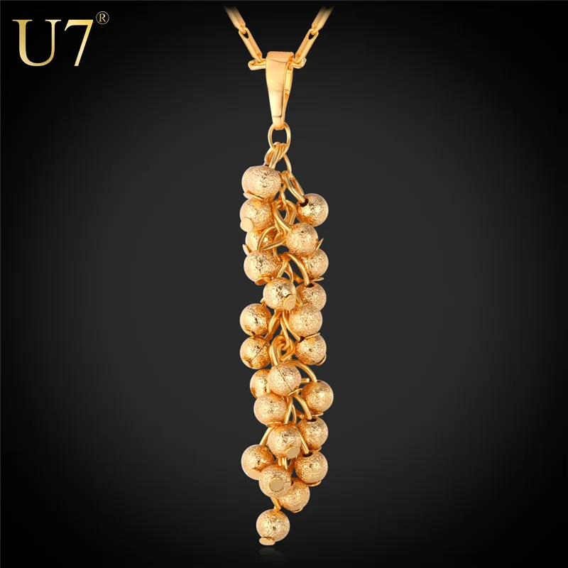 

U7 fashion vintage jewelry accessories gold plated cute grape necklaces for girls