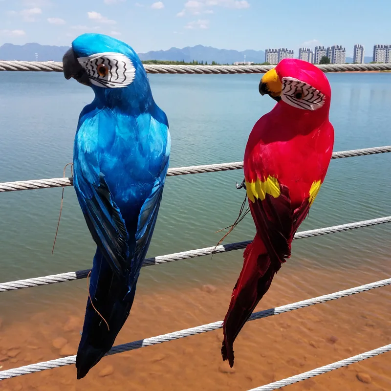 
A66 45CM Props Creative Park Decorations Gift Props Parrots Home Garden Decor Lightweight Parrot Garden Simulation Bird 