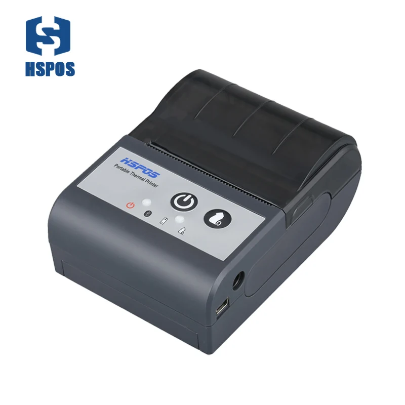 

HSPOS in stock low MOQ 58 mobile bluetooth thermal printer can print qr code and picture support Android iOS printing HS-591AI