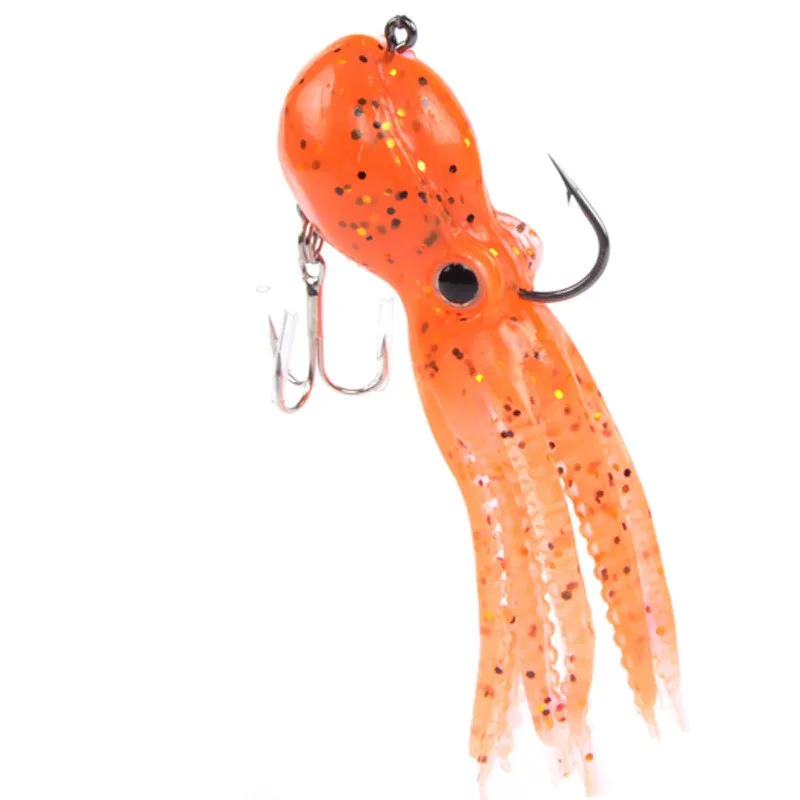 23g 9cm Long Tail Lead Octopus Fishing Lures Retail Skirt Soft Baits With Hooks~ 