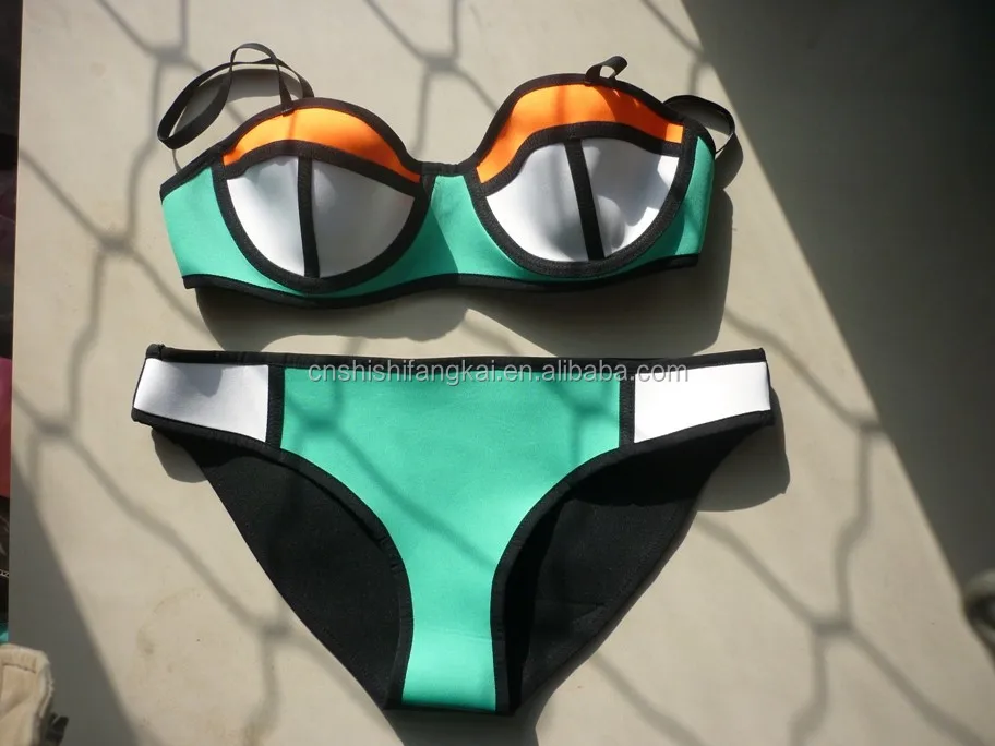 
Plus size big size fat women floral prints patch work bikini swimwear swimsuit bathing suit beach wear wet suit 