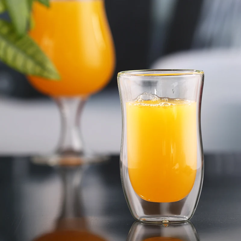 高品质定制环保批发商硼硅双壁玻璃立杯 200毫升