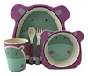 Bamboo fibre 5-piece lady bug printed children dinner set Bamboo fiber kids melamine dinner set