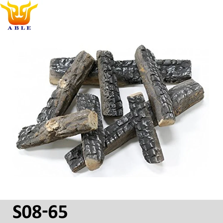 2019 Fireplace Accessories Logs Ceramic Gas Logs Set Firelogs 8pcs