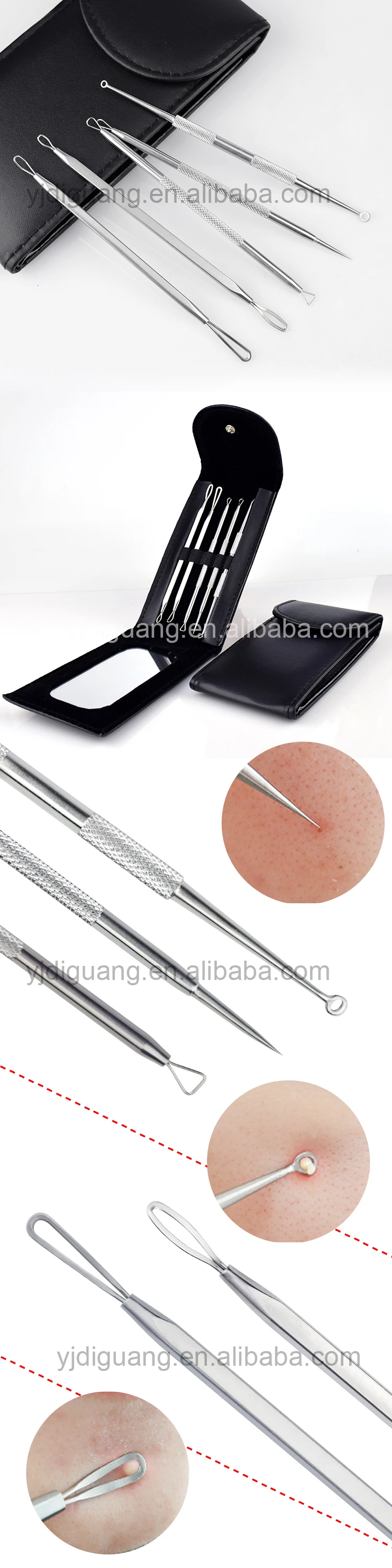 5 Pcs Stainless Steel Satisfy Facial Acne Extractor Blackhead Remover