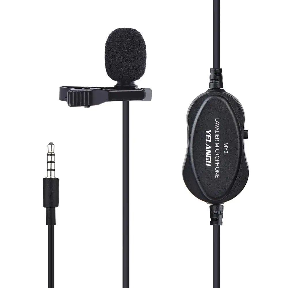 

Yelangu Mobile Phone Condenser Lavalier Clip Microphone For Canon Video Camera Android Phone