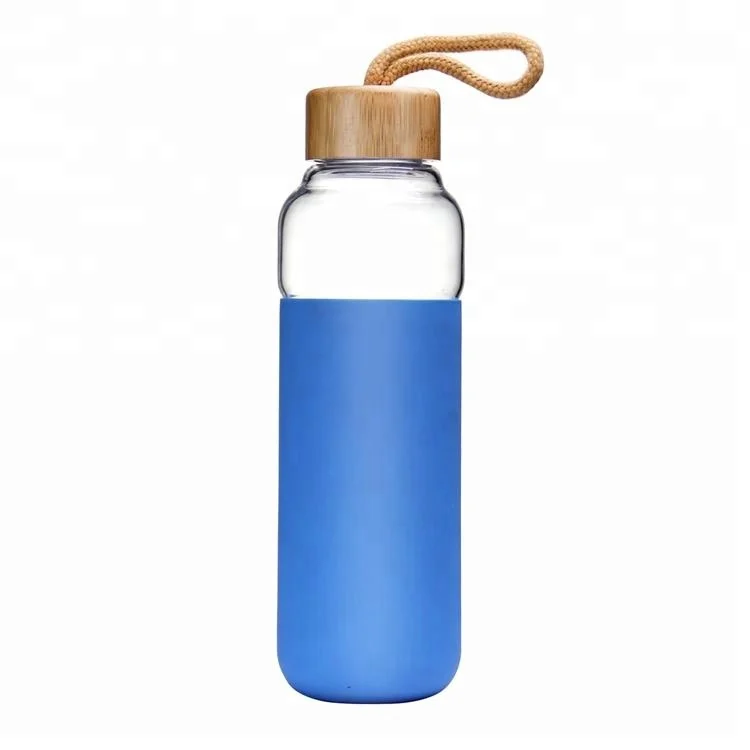 Custom 500ml Bpa Free Borosilicate Glass Water Bottle With Silicone