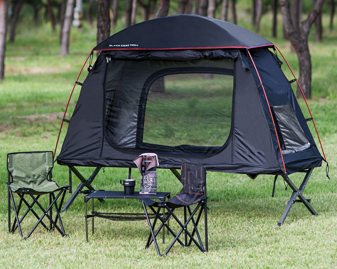 1-Person Folding Off-Ground Camping Cot Bed Tent CZ-336 Double Layered Camping Cot for Solo Use