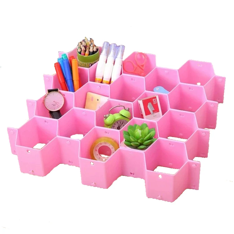 Honeycomb Saving Space Storage Drawer Organizer  Adjustable Plastic Storage Box For for Drawer