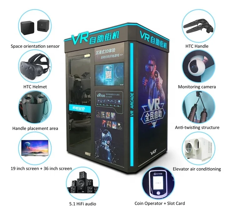 

VART Longcheng Self-service Arcade Escape Room 9D Simulator Shooting VR, N/a