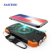 

Usb fast charging solar power bank 10000mah with solar Panel and dual LED flashlight