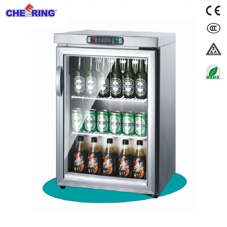 small beer fridge glass door