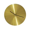 12 inch Nordic Fashion Creative Design Cold Style Minimalist Circular Golden Glossy Brass Wall Clock