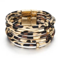 

2019 Fashion Bracelets Bangles Leopard Leather Bracelets For Women Elegant Bracelet Jewelry