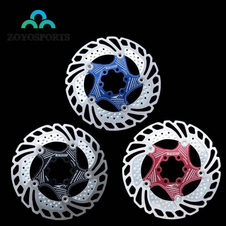 

ZOYOSPORTS MTB Mountain Bike Bicycle Cooling Floating Disc Pad Rotor 140/160/180/203mm Six Nail Brake Disc, Black,red,blue
