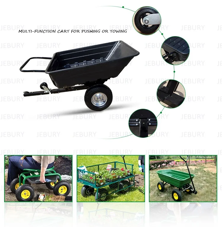 Tow Behind Atv Utv Trailers With Off Road Tyre Poly+metal In Carton