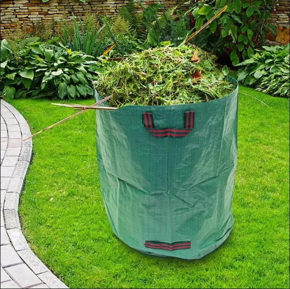 Leaf Garden Waste Storage Container Bag Portable Round Holder Organic ...