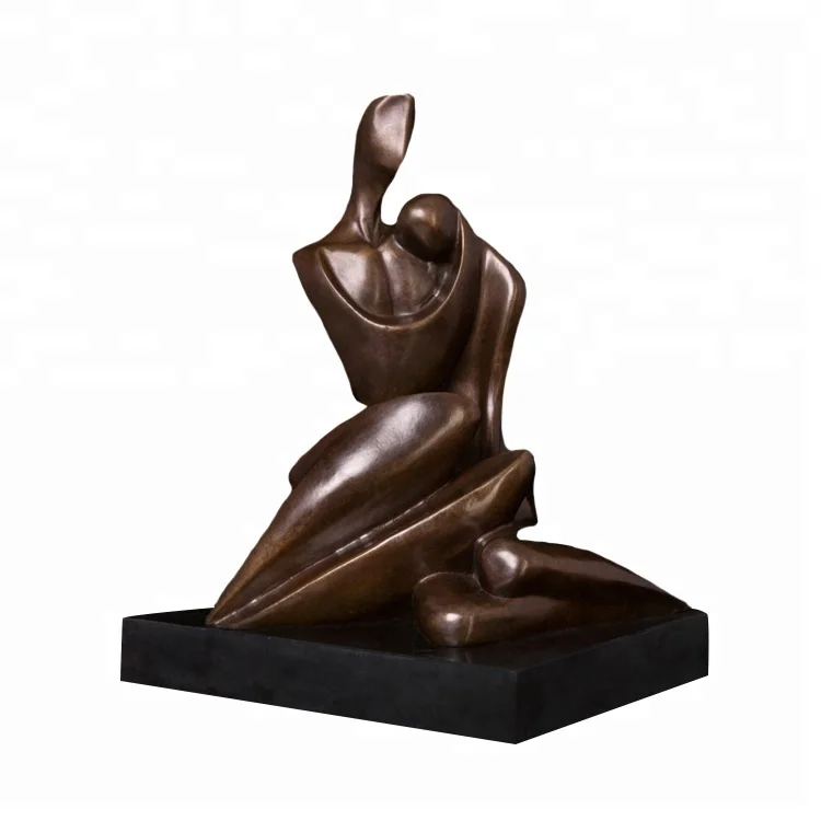 

ArtsHom DS-465 Woman and Man Sculpture Bronze Abstract Lovers Statue Couple Figurine Wedding Gifts Drawing Room Decoration