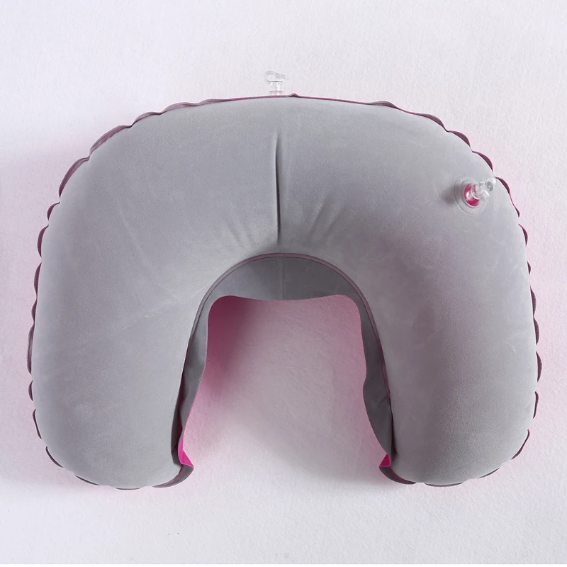 

U Shaped Travel Inflatable Neck Pillow Car Head Rest Soft Air Blow Up Cushion