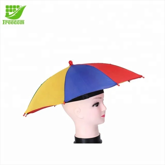 Whatyiu UV Protection Waterproof Headwear Umbrella Hat Elastic Headband Sun Rain Cap for Gardening Beach Party