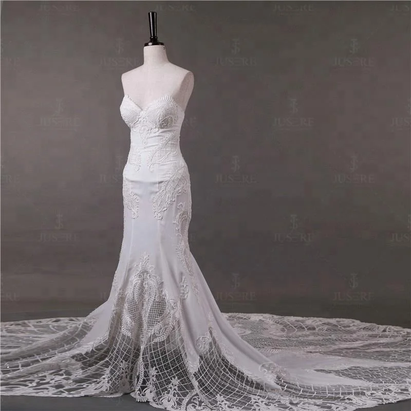 Designer Mermaid Lace Crystal Custom Made Wedding Dress Buy