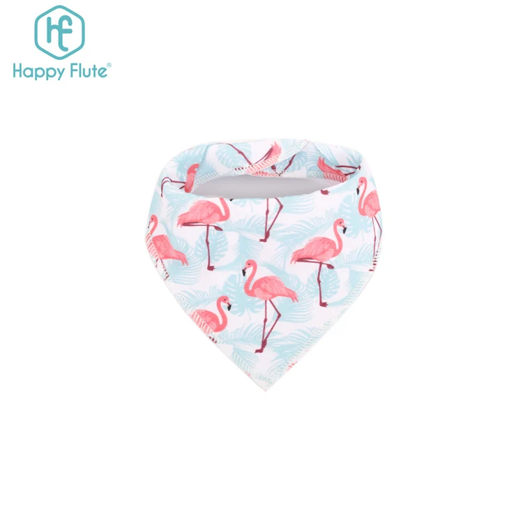 

Happyflute new flamingo pattern baby bib washable baby feeding bib adjustable cotton baby dandana bib, Customized color