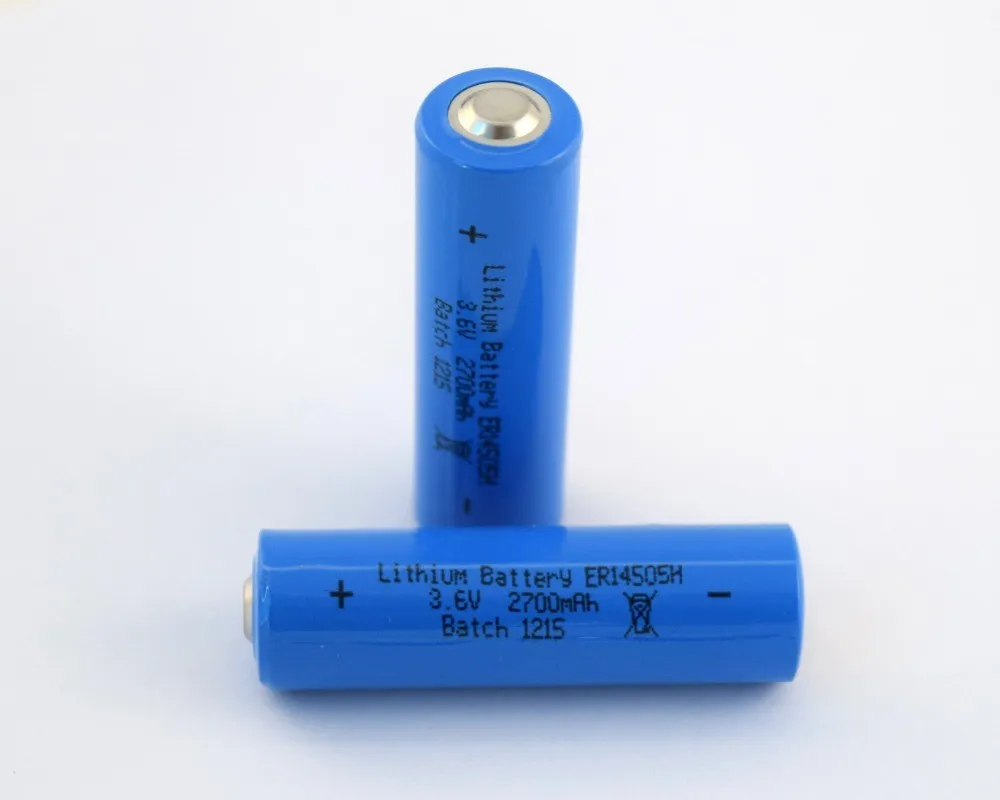 3.6v Li/socl2 Lithium Battery Aa Size Er14505h 2700mah Cylindrical Type ...