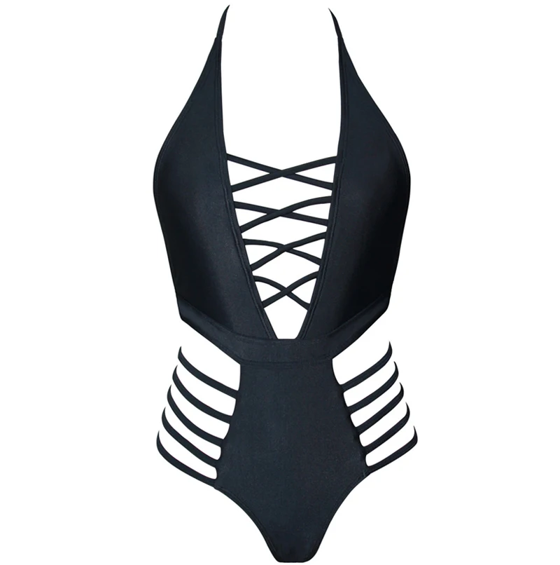 

2018 New arrive high quality full black split swimsuit bikini, As picture shown