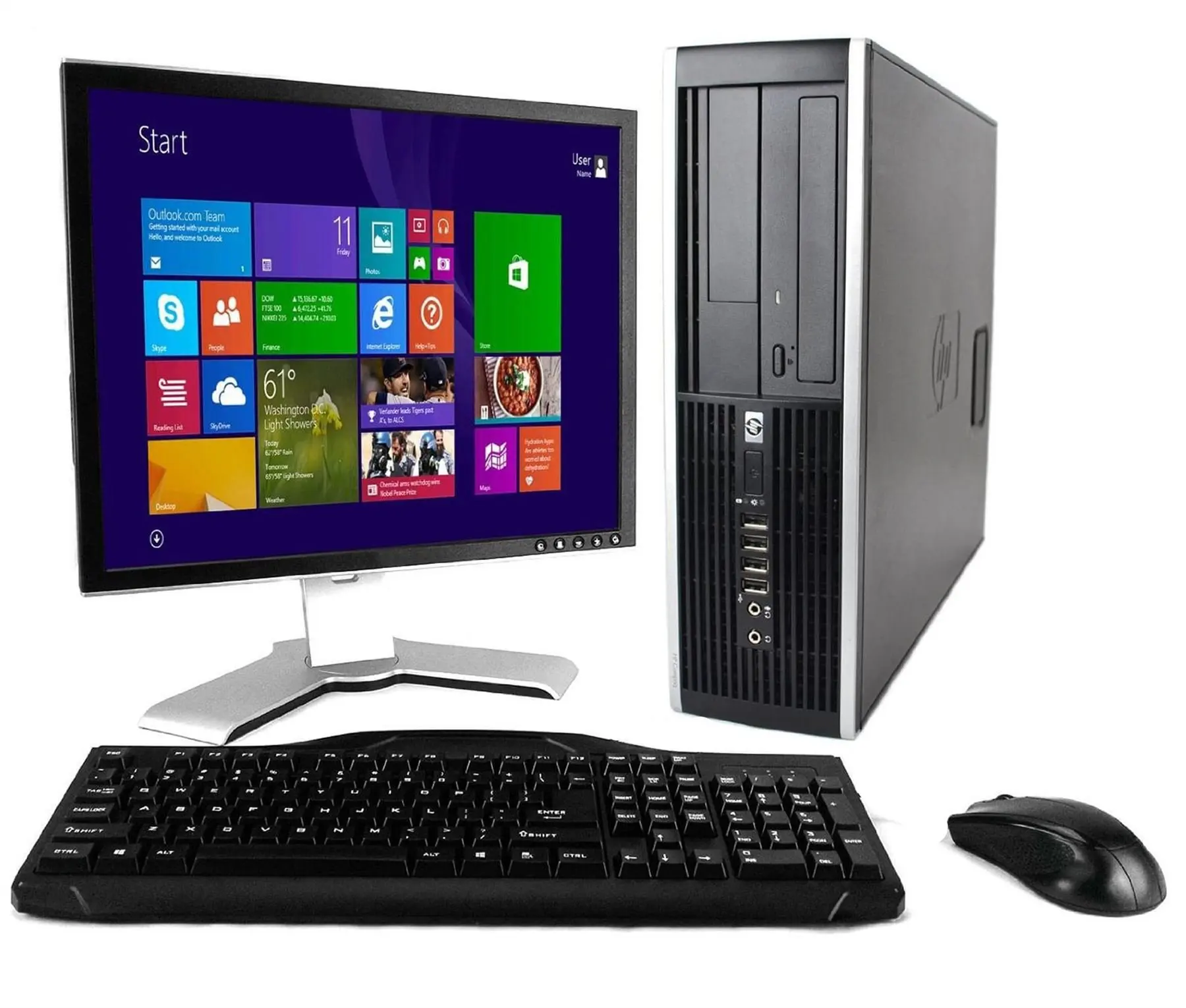 HP Elite 8000 Windows 10 Desktop Computer C2D 3.0 PC 16GB 250GB DVDRW WiFi 19 Inch