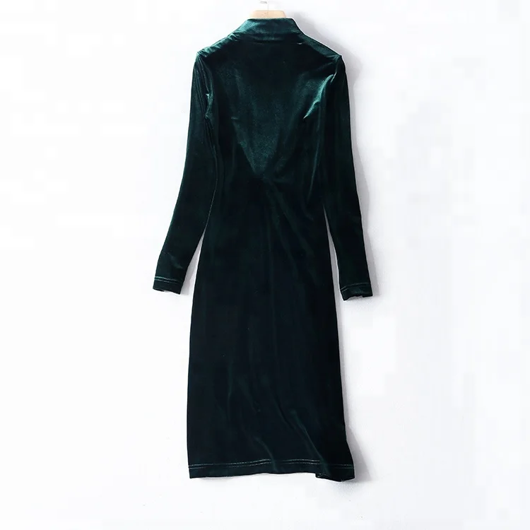 

women clothing manufacturer small orders velvet dress , pleuche dress