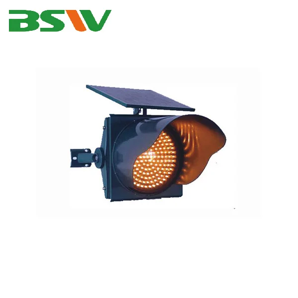 High Quality Solar Flashing Yellow Warning Traffic Light