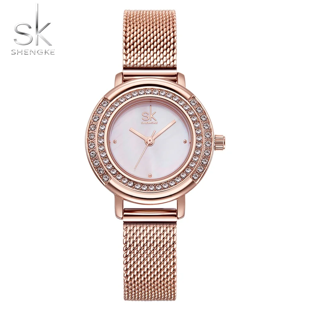 

Shengke Rose Gold Watch Women Crystal Dial Quartz Watches Ladies Top Brand Luxury Female Wrist Watch Girl Clock Relogio Feminino