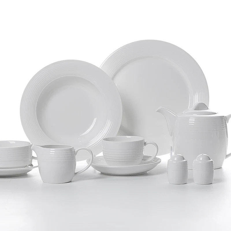 

Ceramics White Plates Dinner Dishes Restaurant Wholesale Price Dinnerware Sets, Hotel Kitchen Crockery Dinner Sets!