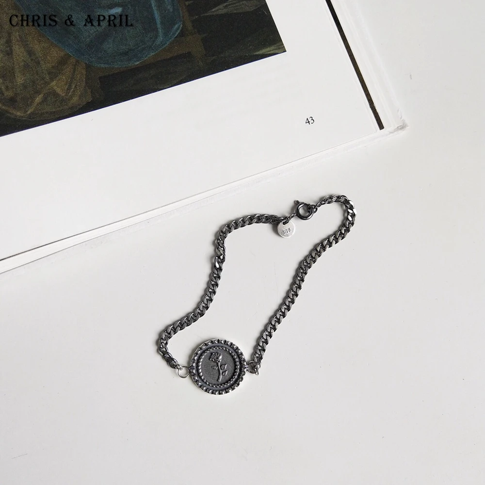 

Hot Sale Good Design 925 Silver Rose Coin Bracelets, Silvery