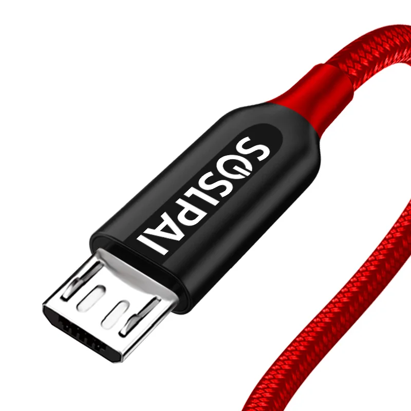 

High quality micro usb cable charger nylon braided 2.1a charging micro usb data cable
