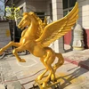 Outdoor Garden Decor China Suppliers Metal Bronze Jump Wings Gold Horse Sculpture