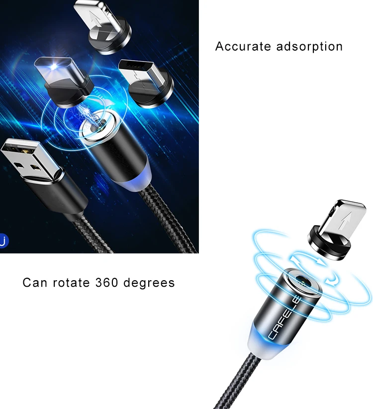 Nylon braided USB cable 3 in 1 micro type c USB fast charger cable magnetic charging cable 11