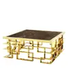 2019 New Interior Design Contemporary Luxury Furniture Gold Stainless Steel Coffee Table with glass Top marble top