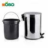 Useful Stainless Steel Foot Operated Waste Bins with Plastic Inner Bucket